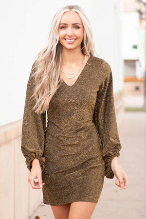 Black and Gold Shimmer Lurex Bodycon Dress