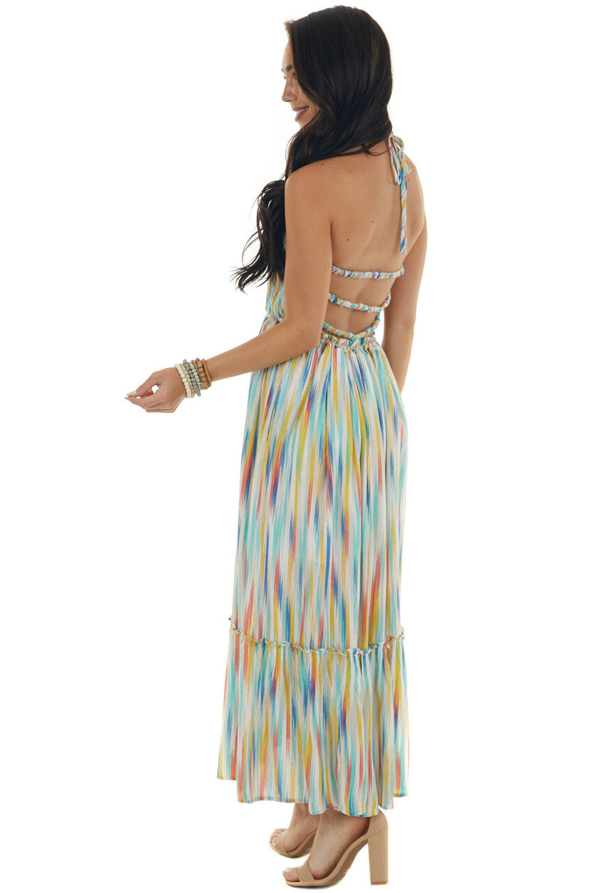Multicolor Striped Sleeveless Maxi Dress