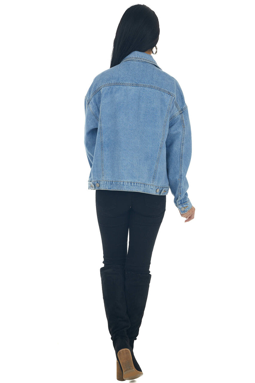 Medium Oversized Denim Jacket with Pockets