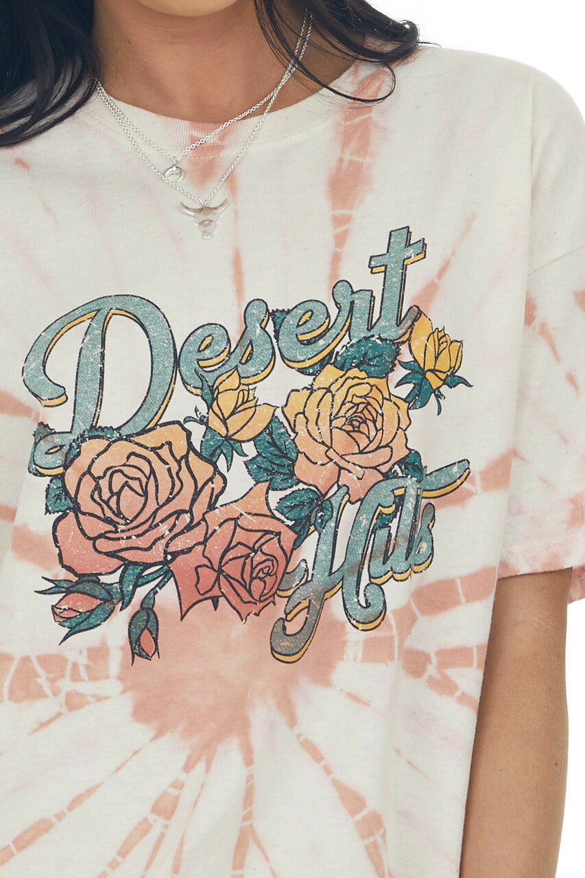 Apricot Tie Dye 'Desert Hills' Oversized Tee
