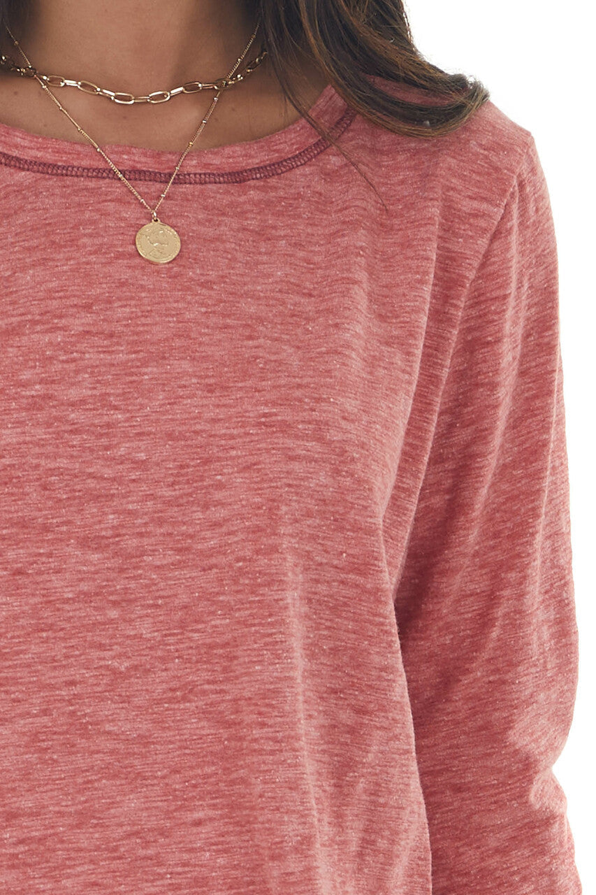 Melange Ruby Long Sleeve Thumb Hole Knit Top