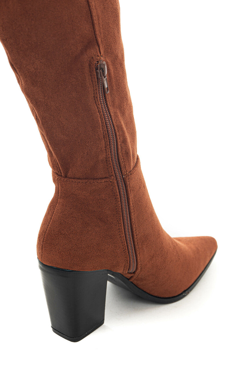 Spice Suede Over the Knee Block Heel Boots