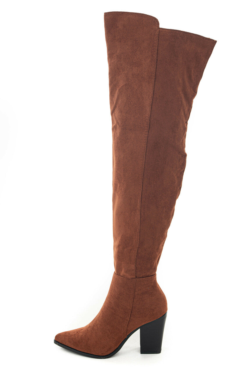 Spice Suede Over the Knee Block Heel Boots