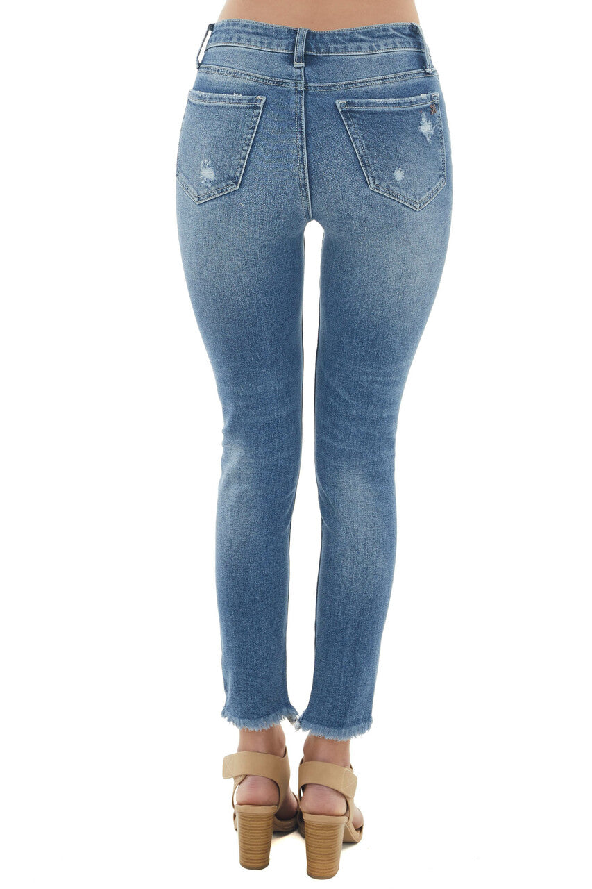 Medium Wash High Rise Straight Leg Jeans