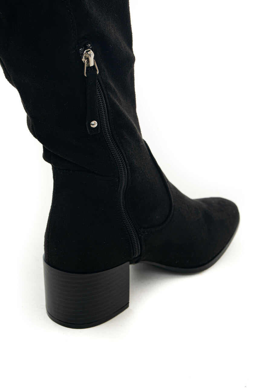 Black Knee Length Boots with Heels