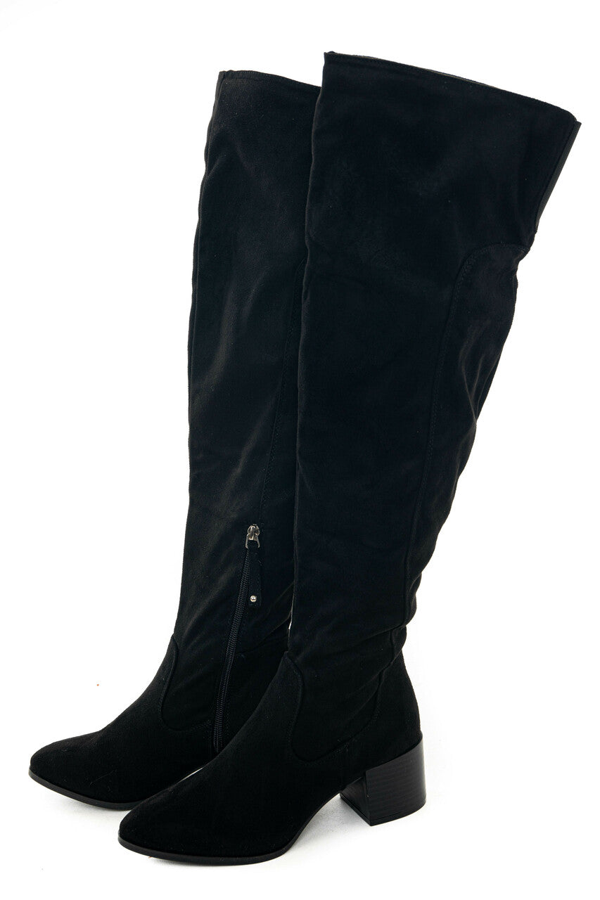 Black Knee Length Boots with Heels