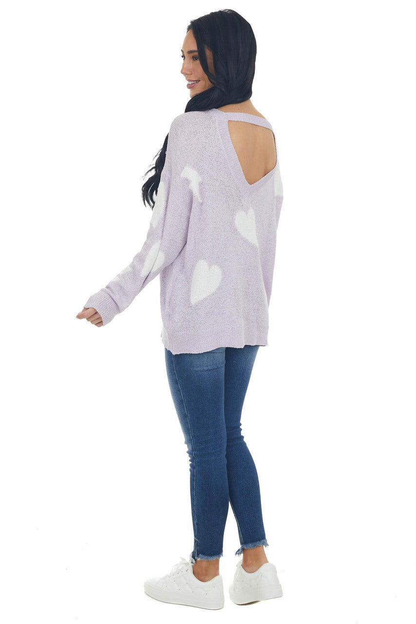 Lavender Heart and Lightning Light Sweater 