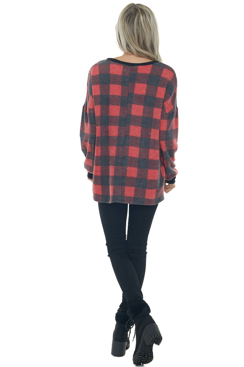 Black Chevron Colorblock Dolman Sleeve Top