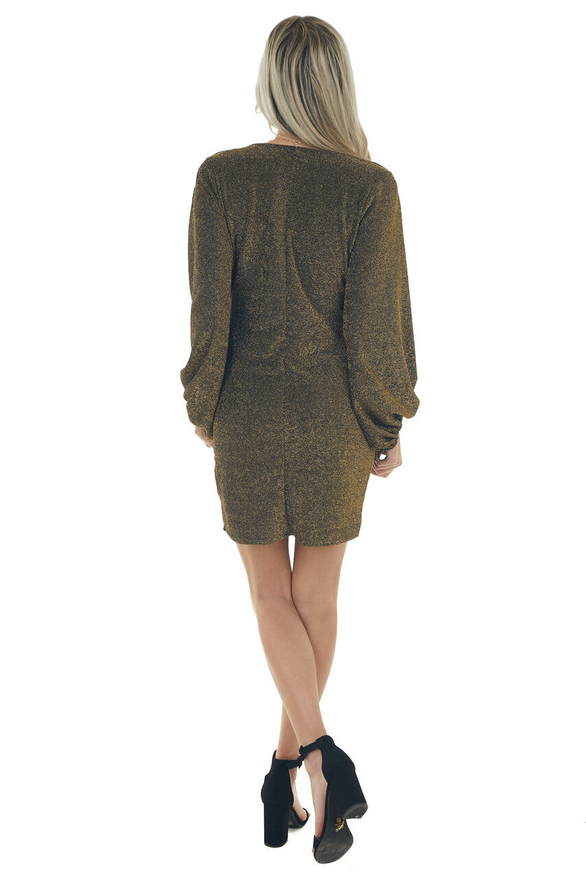 Black and Gold Shimmer Lurex Bodycon Dress