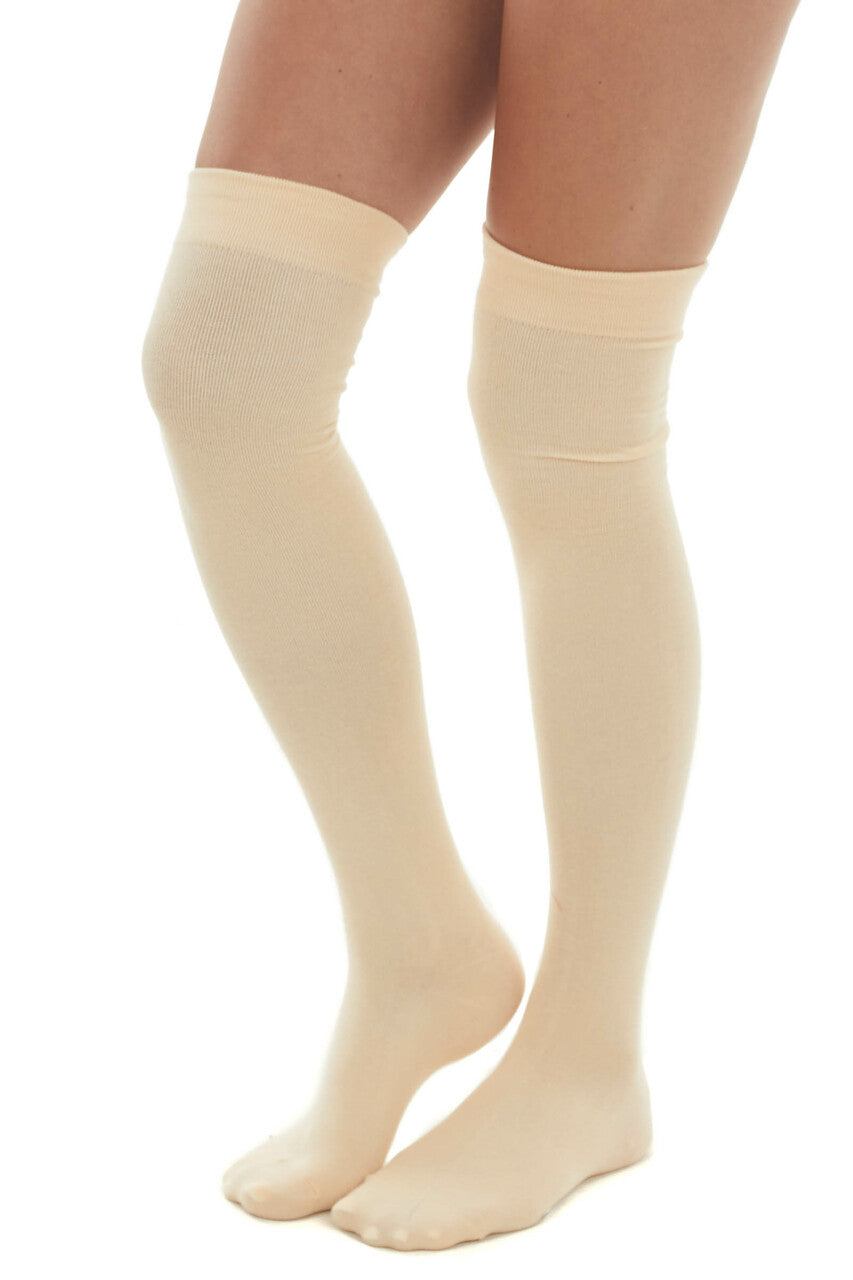 Peach Basic Long Cotton Socks 