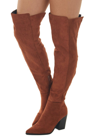 Spice Suede Over the Knee Block Heel Boots