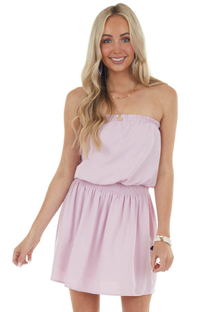 Iris Strapless Smocked Blouson Mini Dress 