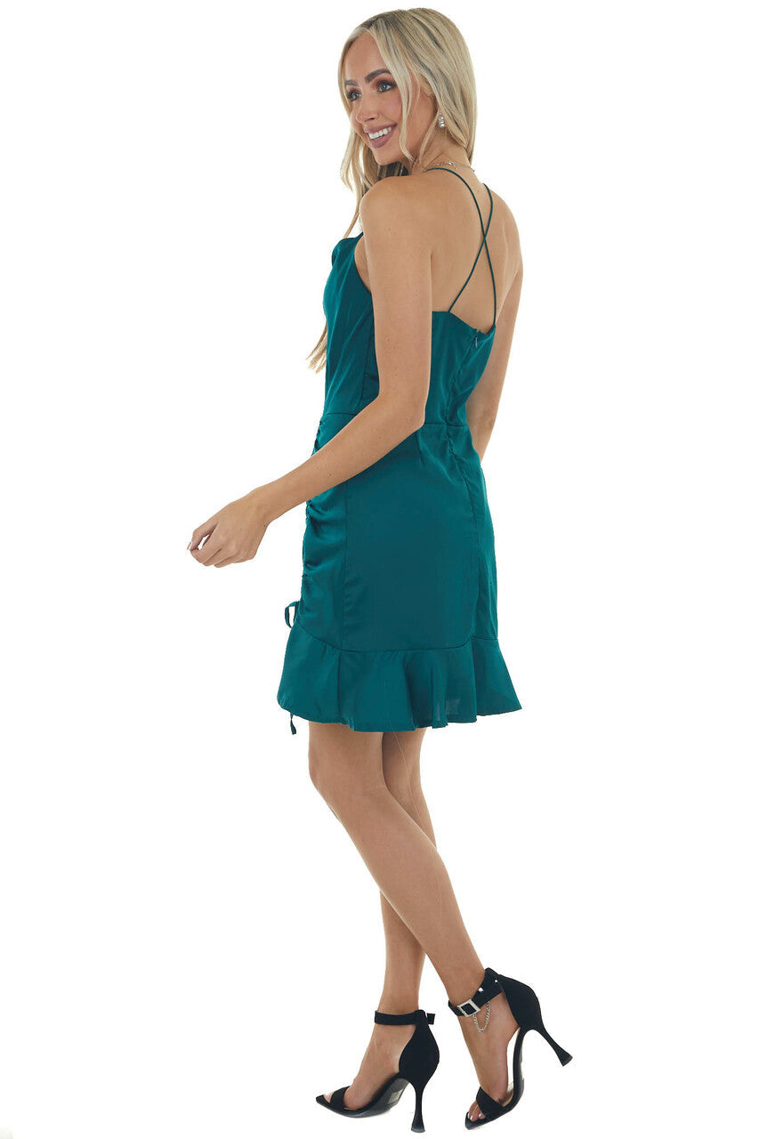Jade Sleeveless Cowl Neckline Short Dress