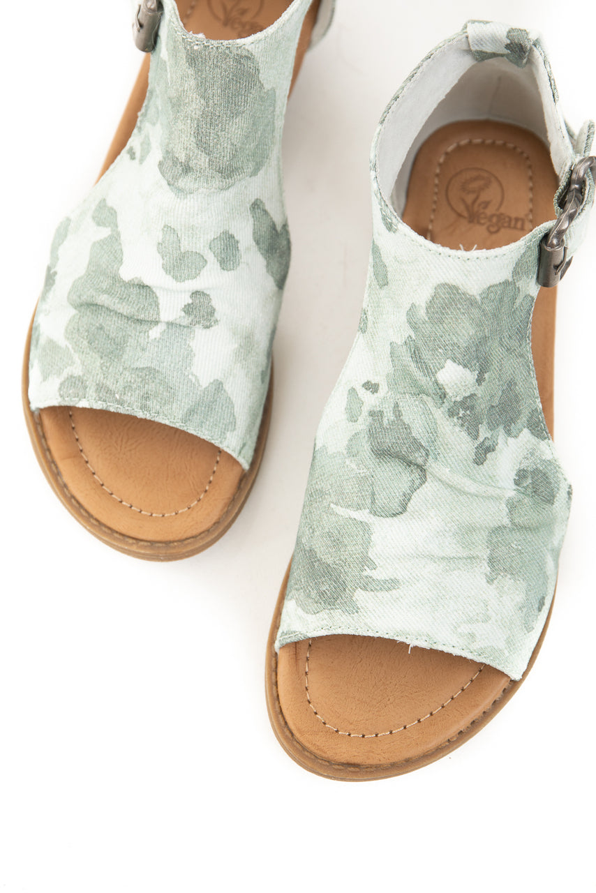 Juniper Watercolor Tie Dye Fabric Buckle Closure Sandals