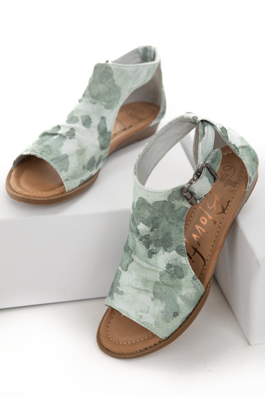 Juniper Watercolor Tie Dye Fabric Buckle Closure Sandals