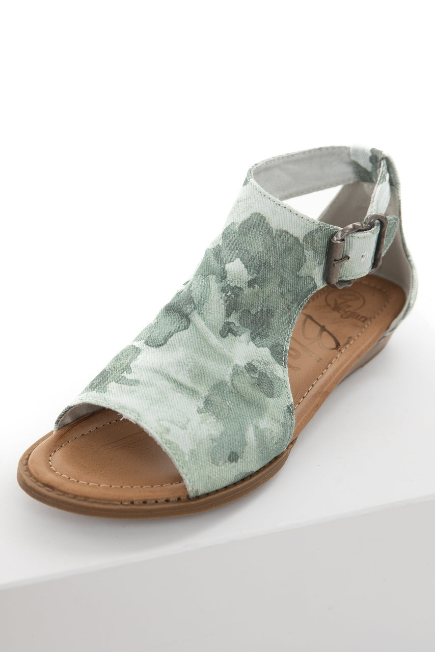 Juniper Watercolor Tie Dye Fabric Buckle Closure Sandals