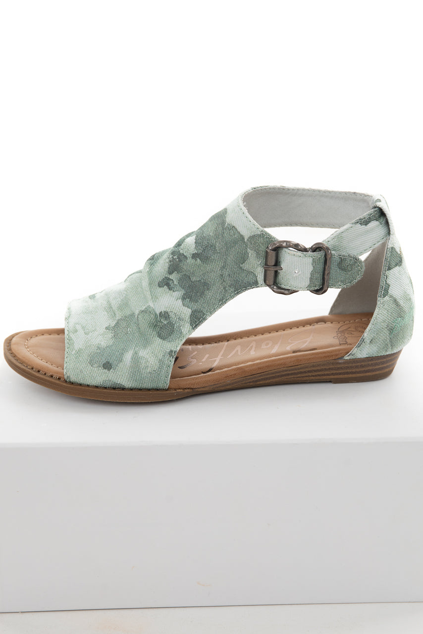 Juniper Watercolor Tie Dye Fabric Buckle Closure Sandals