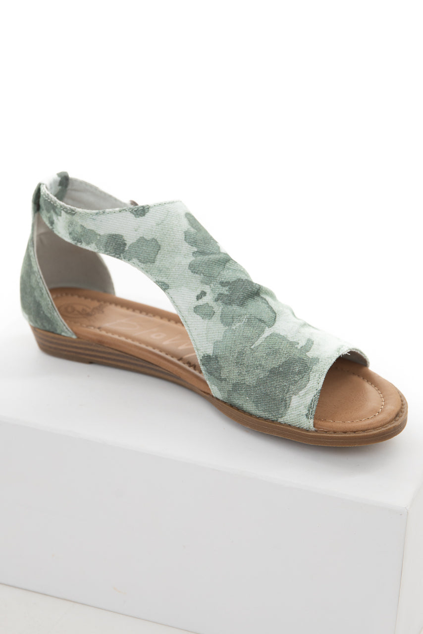 Juniper Watercolor Tie Dye Fabric Buckle Closure Sandals