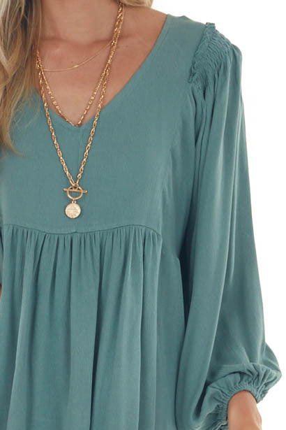 Juniper Bubble Sleeve Babydoll Woven Top