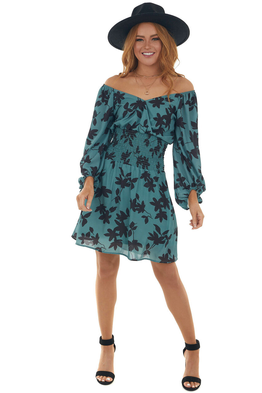 Juniper Floral Print V Neck Mini Dress 