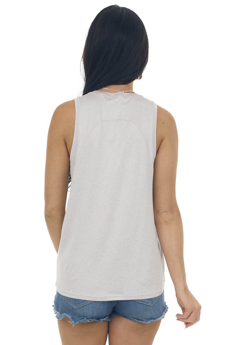 Light Mauve Melange Soft Sleeveless Knit Top