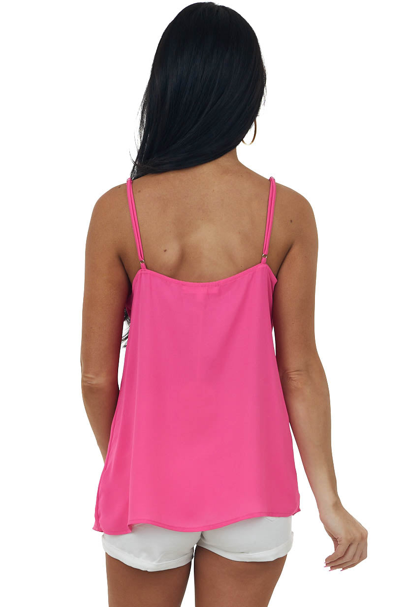 Magenta Scoop Neck Adjustable Strap Cami