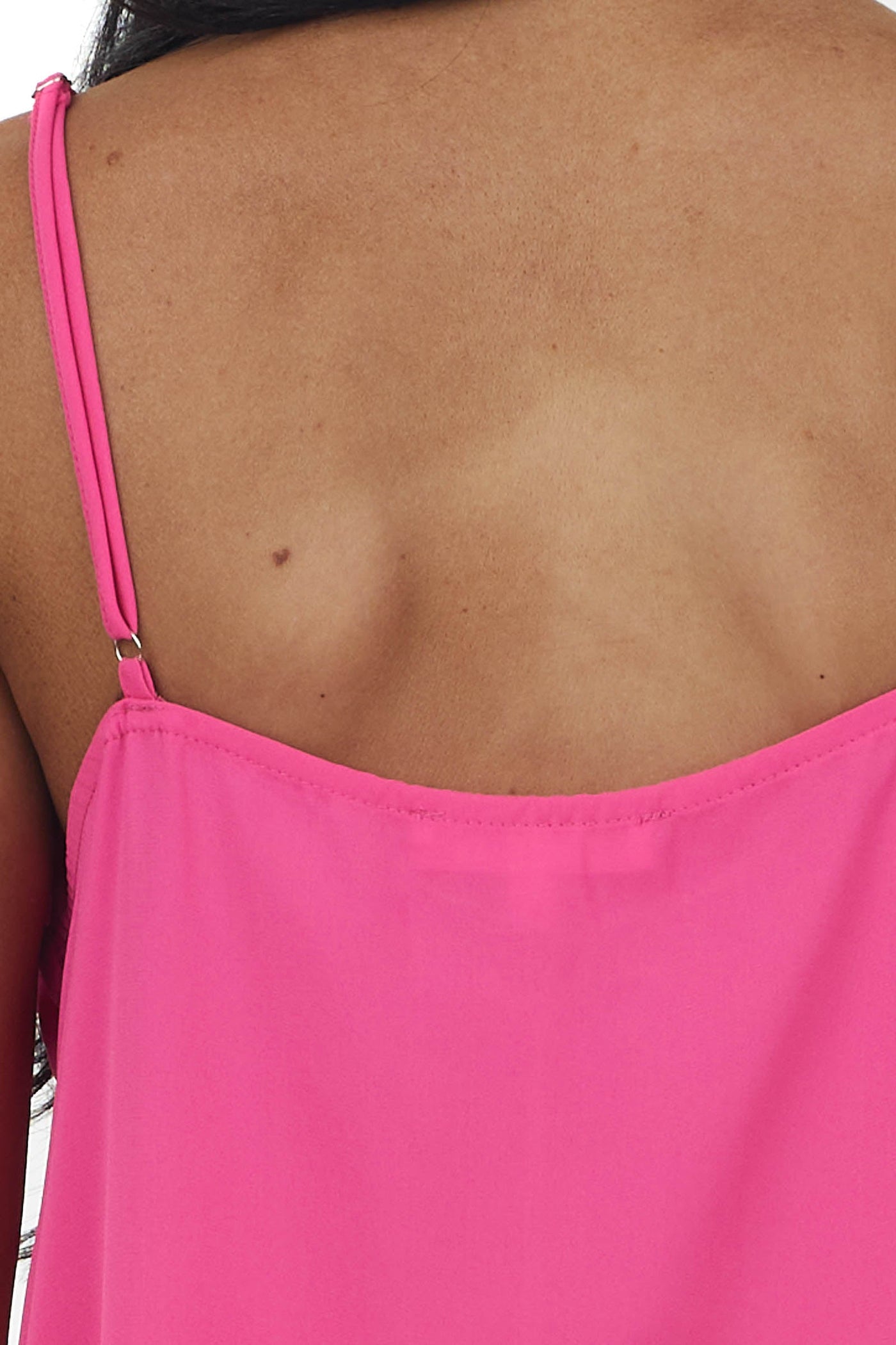 Magenta Scoop Neck Adjustable Strap Cami