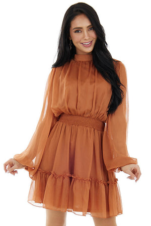 Marmalade Textured Long Sleeve Mini Dress