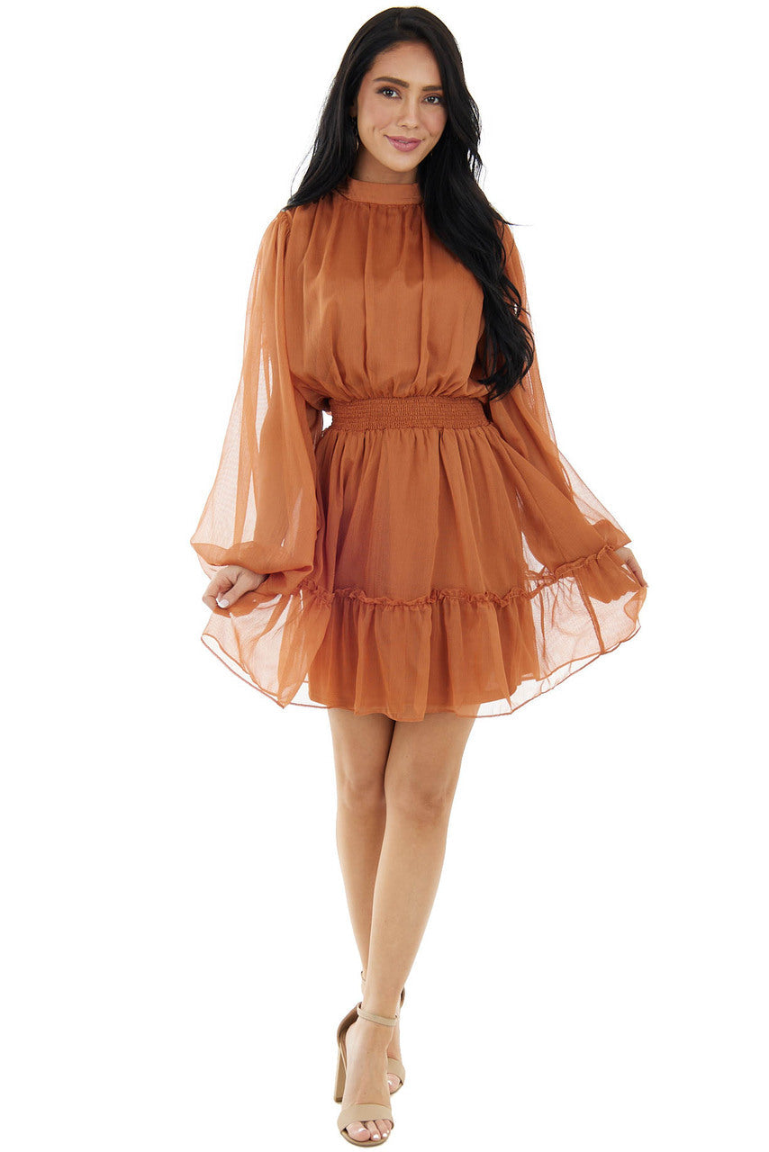 Marmalade Textured Long Sleeve Mini Dress