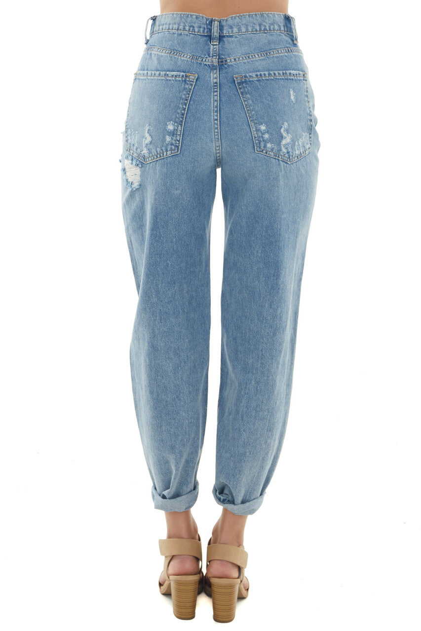 Medium High Rise Destroyed Relaxed 90s Jeans