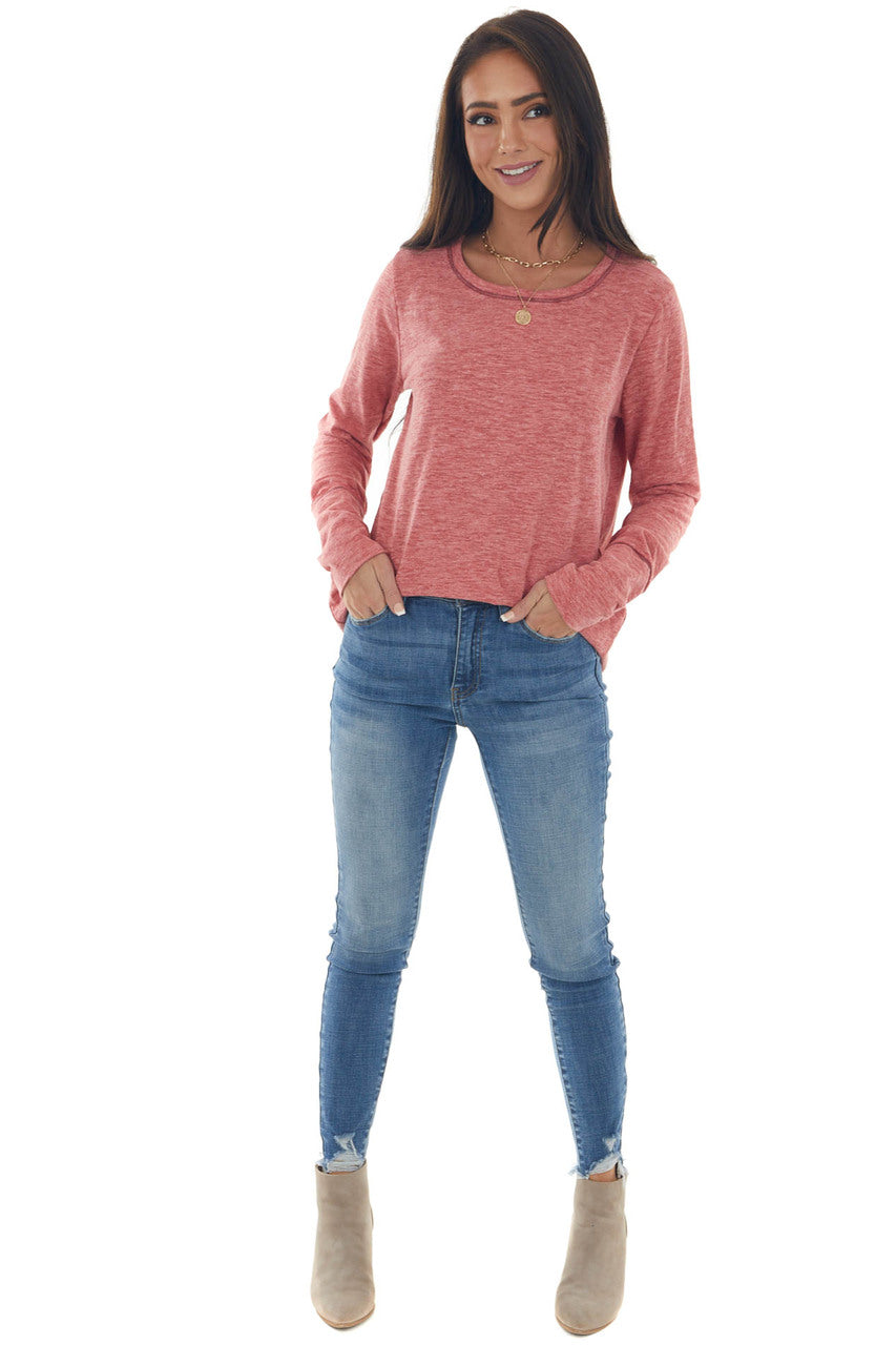 Melange Ruby Long Sleeve Thumb Hole Knit Top