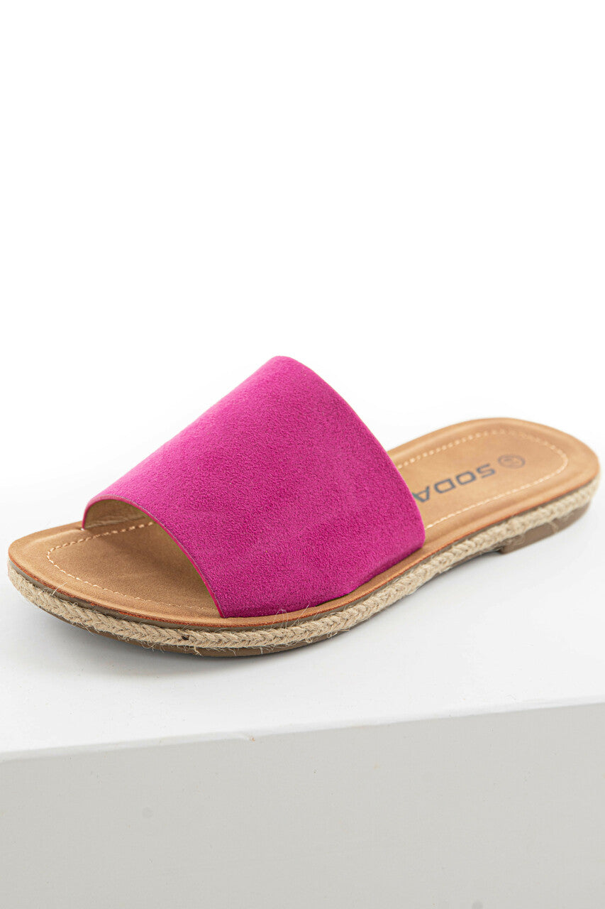 Mulberry Faux Suede Solid Strap Sandals