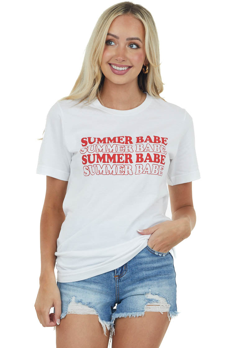 Off White 'Summer Babe' Graphic Knit Tee