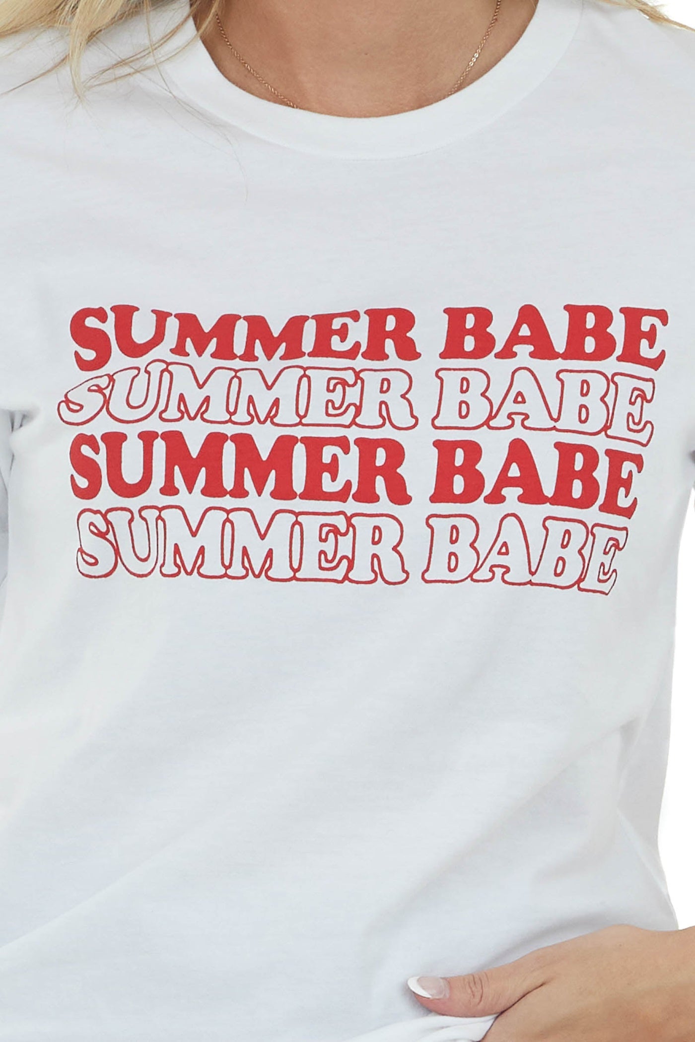 Off White 'Summer Babe' Graphic Knit Tee