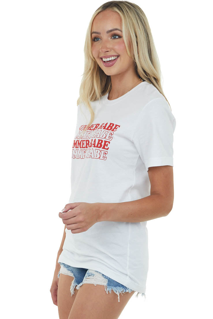 Off White 'Summer Babe' Graphic Knit Tee