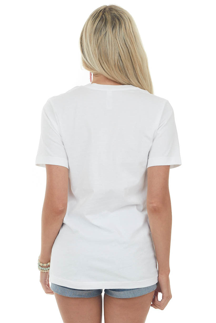 Off White 'Best Mom Ever' Flower Graphic Tee 