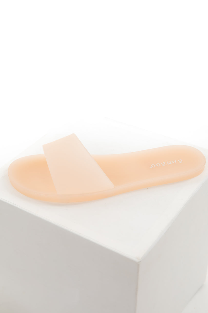 Peach Jelly One Strap Slide On Sandals 