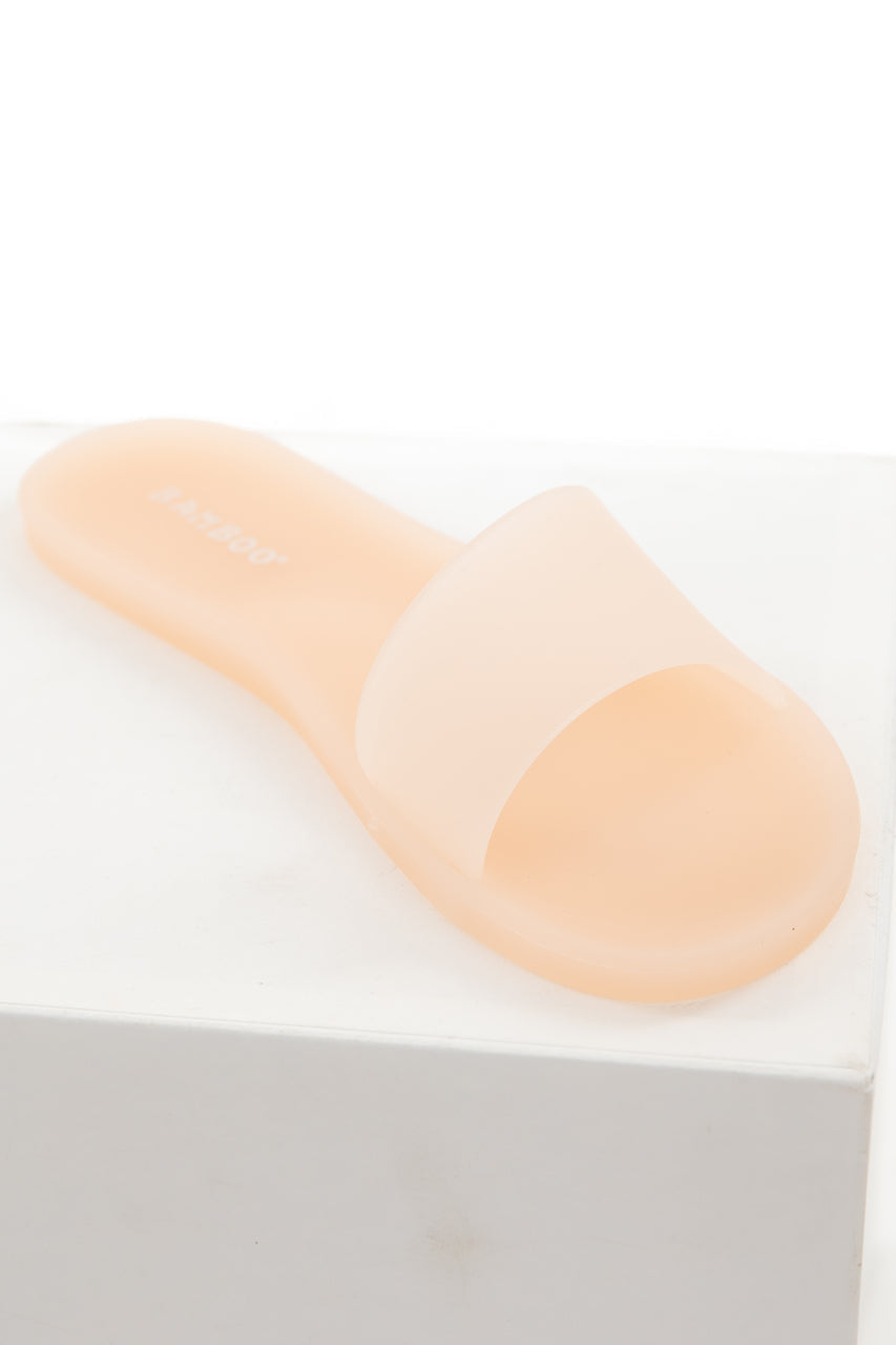 Peach Jelly One Strap Slide On Sandals 
