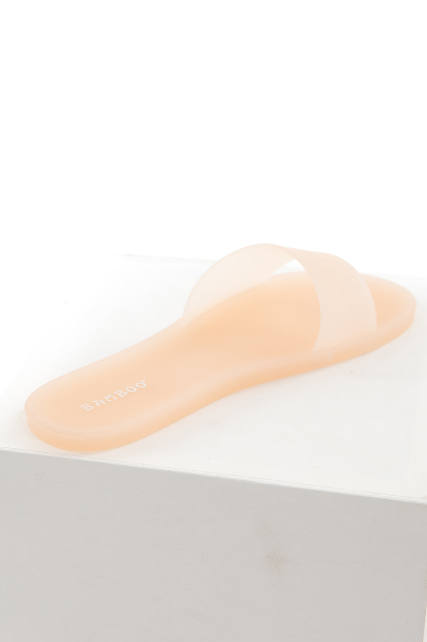 Peach Jelly One Strap Slide On Sandals 