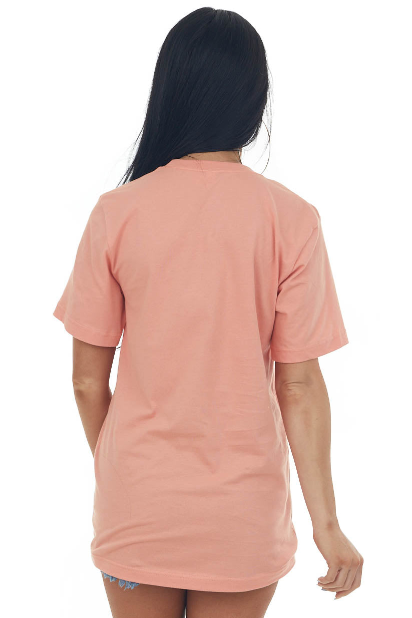 Peach 'Tacos and Tequila' Graphic Tee Shirt