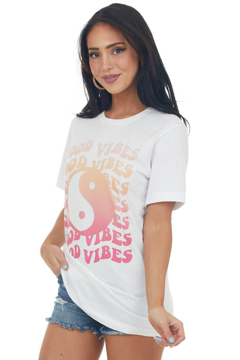 Pearl 'Good Vibes' Yin and Yang Graphic Tee 