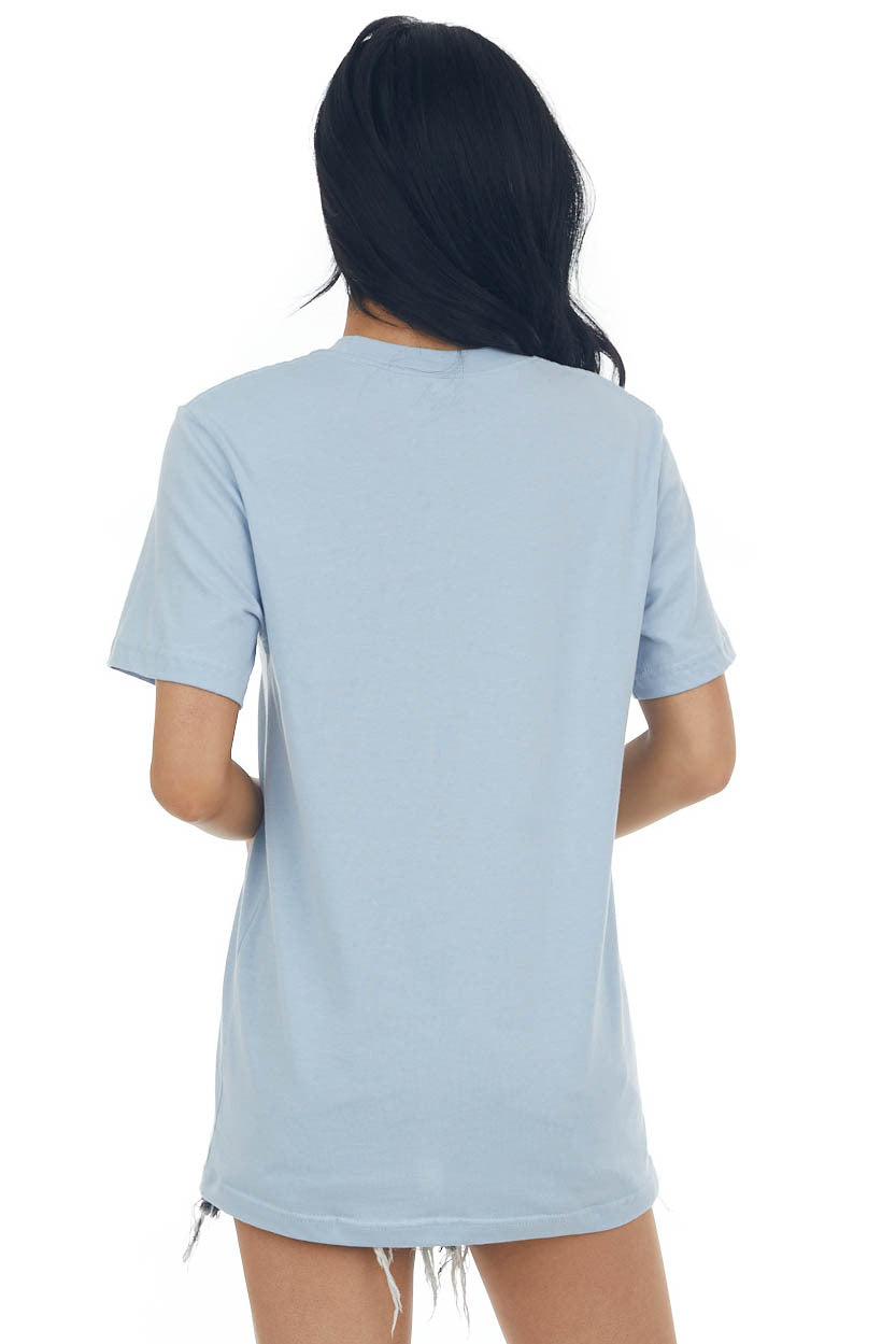 Powder Blue 'Happy Mind Happy Life' Graphic Tee