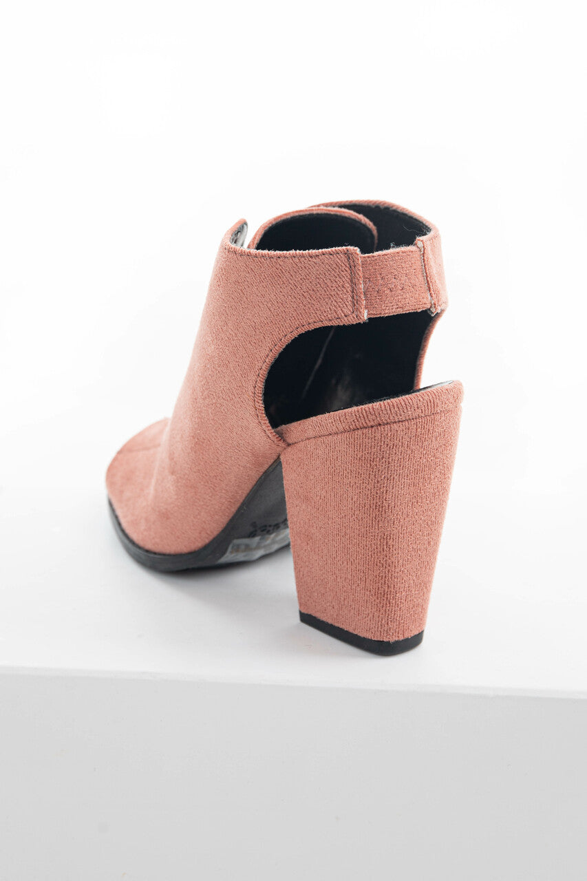 Punch Bungee Laced Peep Toe Sling Back Booties