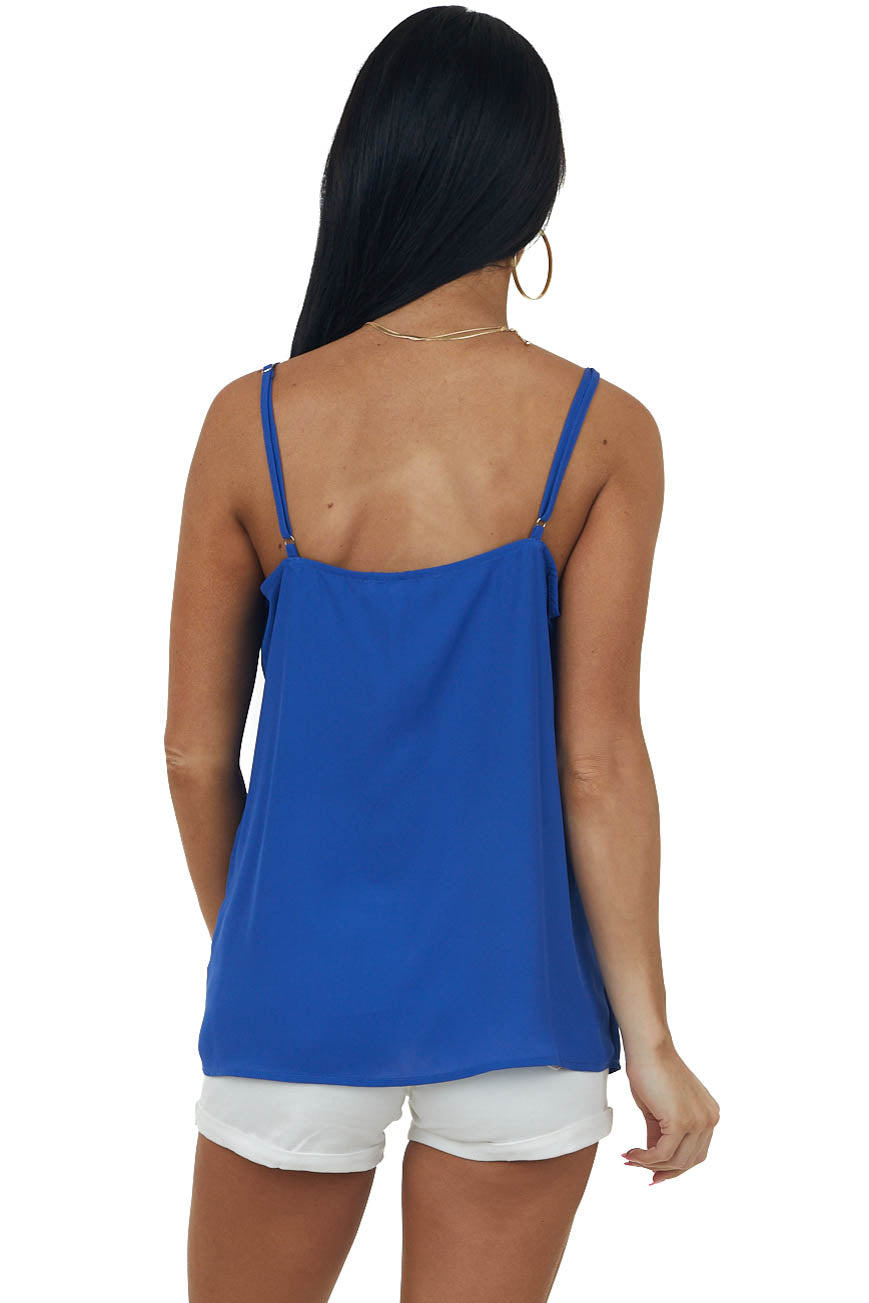 Royal Blue Scoop Neck Adjustable Strap Cami