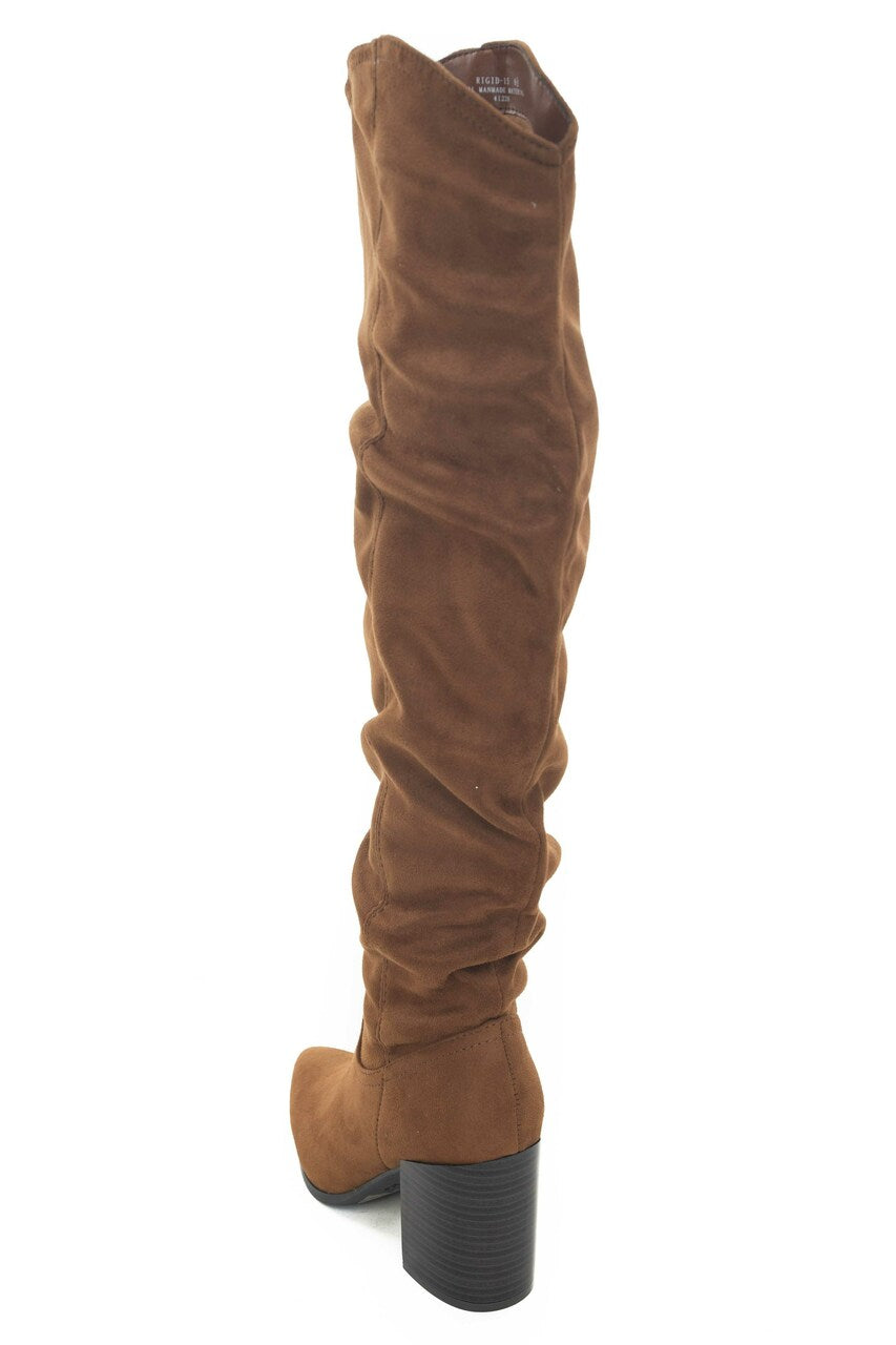 Sepia Faux Suede Pointed Toe Slouchy Boots 