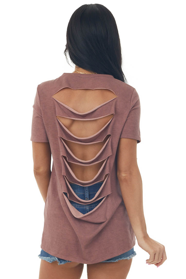 Sienna Ladder Cutout Back Short Sleeve Tee