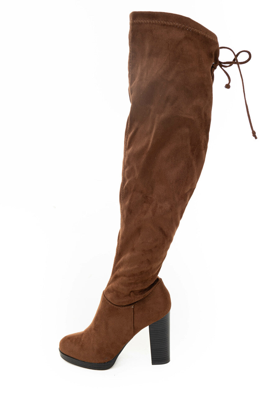 Spice Faux Suede Knee Length High Heel Boots