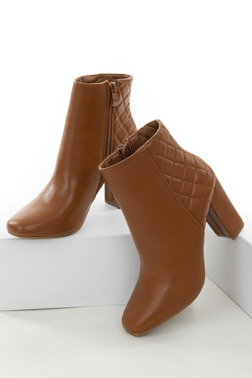 Spice Quilted Back Detail High Heel Booties 