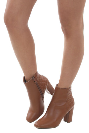 Spice Quilted Back Detail High Heel Booties 