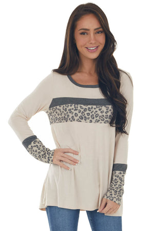 Tea Rose Colorblock Long Sleeve Knit Top 